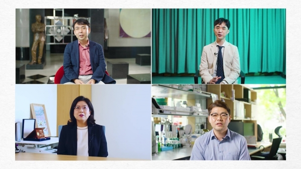 삼성미래기술육성사업의 지원을 받아 알츠하이머 관련 연구를 진행하는 연구자들. KAIST 박성홍 교수, 연세대학교 정호성 교수, KAIST 정원석 교수, 서울대학교 박혜윤 교수(왼쪽 위부터 시계방향)