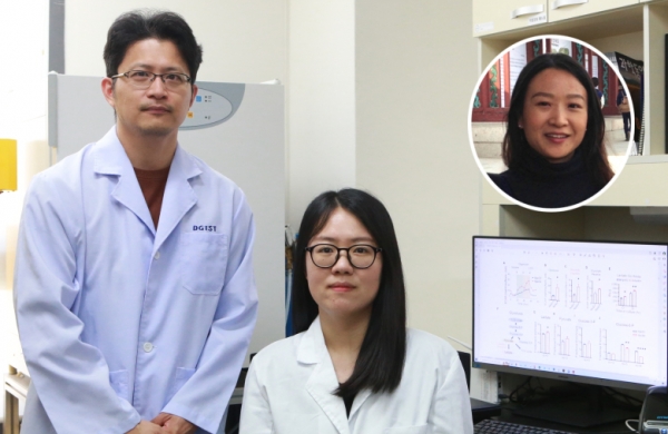 DGIST 뇌과학과 서진수 교수(왼쪽부터), 이혜인 석박사통합과정생, 일리미스테라퓨틱스 조숙희 수석매니저 / DGIST