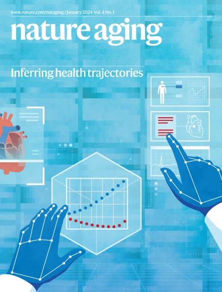 네이처 에이징 2024년 1월 표지, 노화 관련 질병 궤적 추론 / nature aging 홈페이지