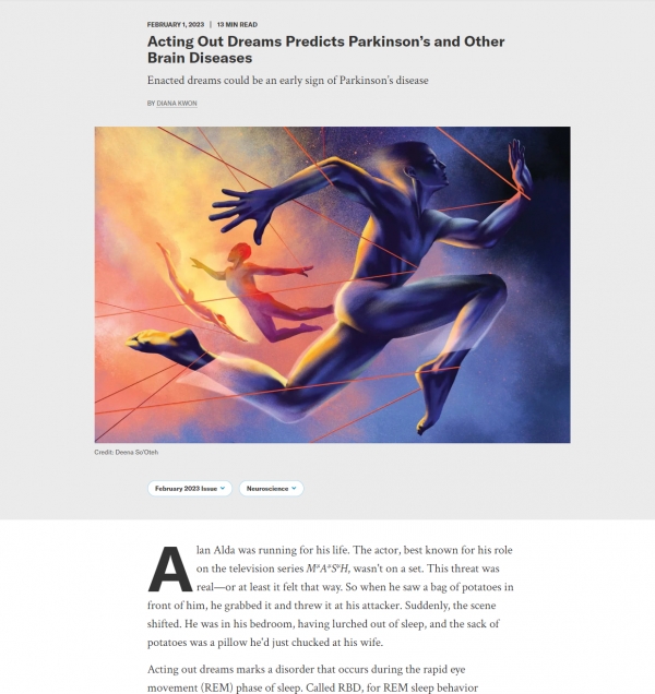 사이언티픽 아메리칸 기사 이미지 / scientificamerican.com/article/acting-out-dreams-predicts-parkinsons-and-other-brain-diseases