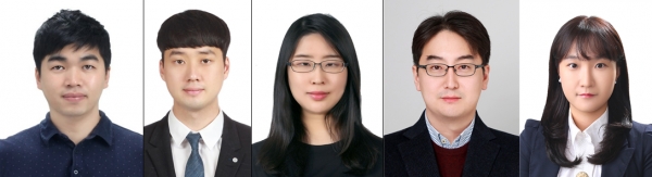 왼쪽부터 손동희 IBS 뇌과학 이미징 연구단 연구위원(교신저자), 이성준 박사후연구원(제1저자), 금정은 성균관대학교 박사후연구원(제1저자), 김형민 한국과학기술연구원 책임연구원(교신저자), 신미경 연구위원(교신저자) / IBS