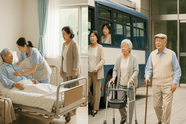 초고령사회를 상징하는 노인 돌봄 및 복지 관련 이미지 / 생성형 AI