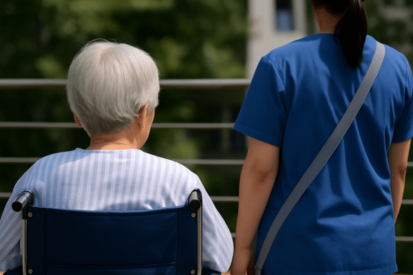 간병이 필요한 요양병원 환자 이미지 / 생성형 AI