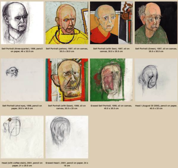 윌리엄 어터몰렌의 자화상 변화 / williamutermohlen.com/1991-2000-late-self-portraits