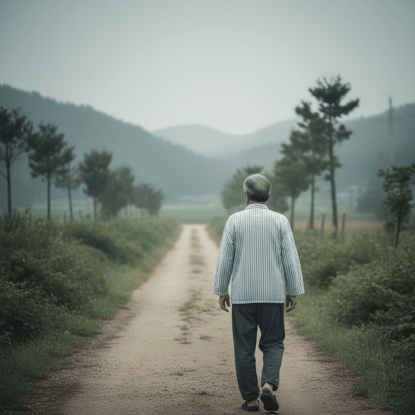 배회하는 노인 이미지 / 생성형 AI
