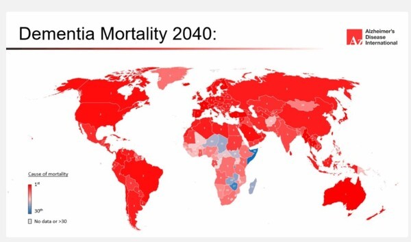 2040년 전세계 치매 사망원인 순위 / ADI