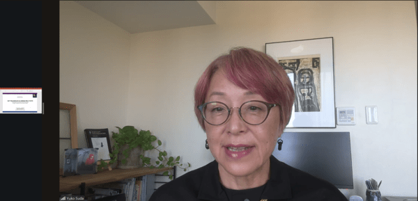 '일본 개호보험제도의 금융화와 민관협력의 과제'에 대해 발표하는 유코 수다(Yuko Suda) 도요대 명예교수 / 황교진 기자