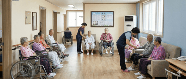 장기요양시설 정원은 한정돼 있지만 시설 돌봄을 필요로 하는 수요는 지속적으로 늘고 있다. / 생성형 AI